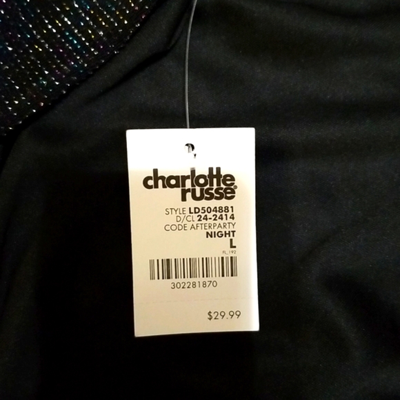 Perfect NYE dress! Charlotte Russe Black long sleeve dress with shimmer - Picture 3 of 4